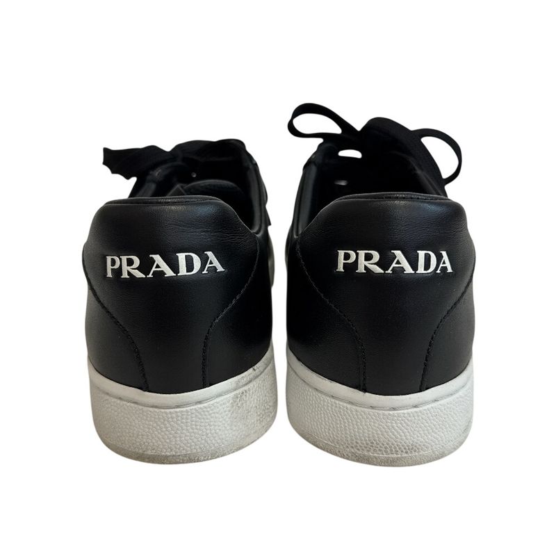 Prada Low Cut Leather Sneakers Black