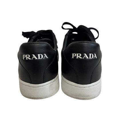 Prada Low Cut Leather Sneakers Black