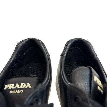 Prada Low Cut Leather Sneakers Black