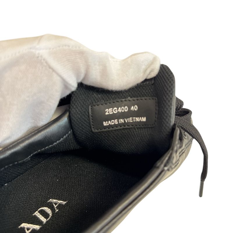 Prada Low Cut Leather Sneakers Black