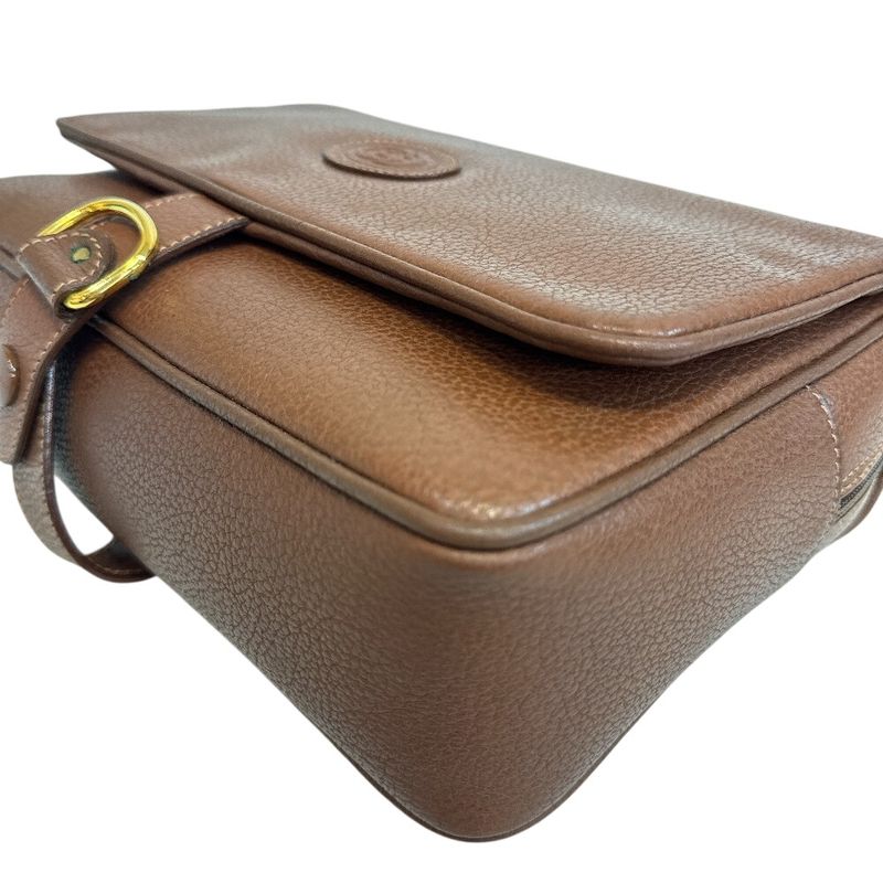 Gucci Vintage Gglogo Clutch Pouch Leather Second Brown
