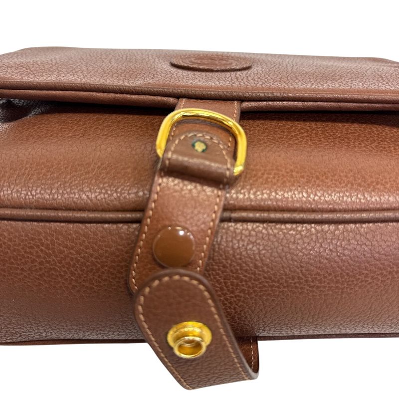 Gucci Vintage Gglogo Clutch Pouch Leather Second Brown