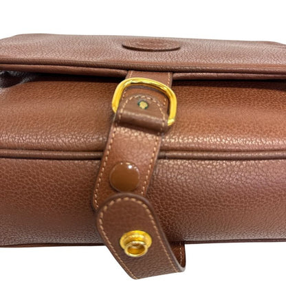 Gucci Vintage Gglogo Clutch Pouch Leather Second Brown