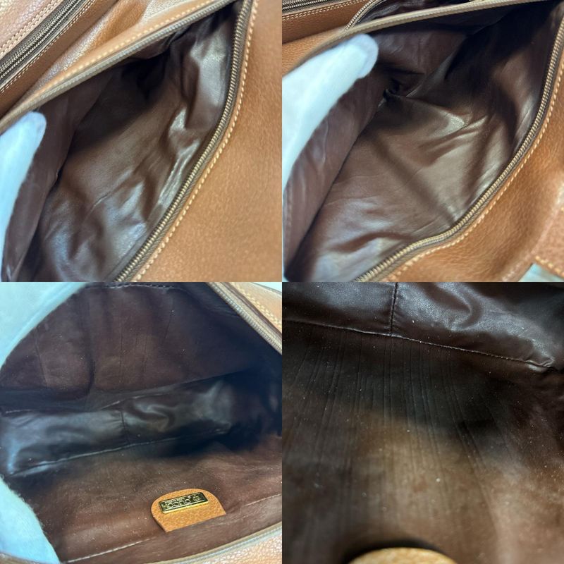 Gucci Vintage Gglogo Clutch Pouch Leather Second Brown