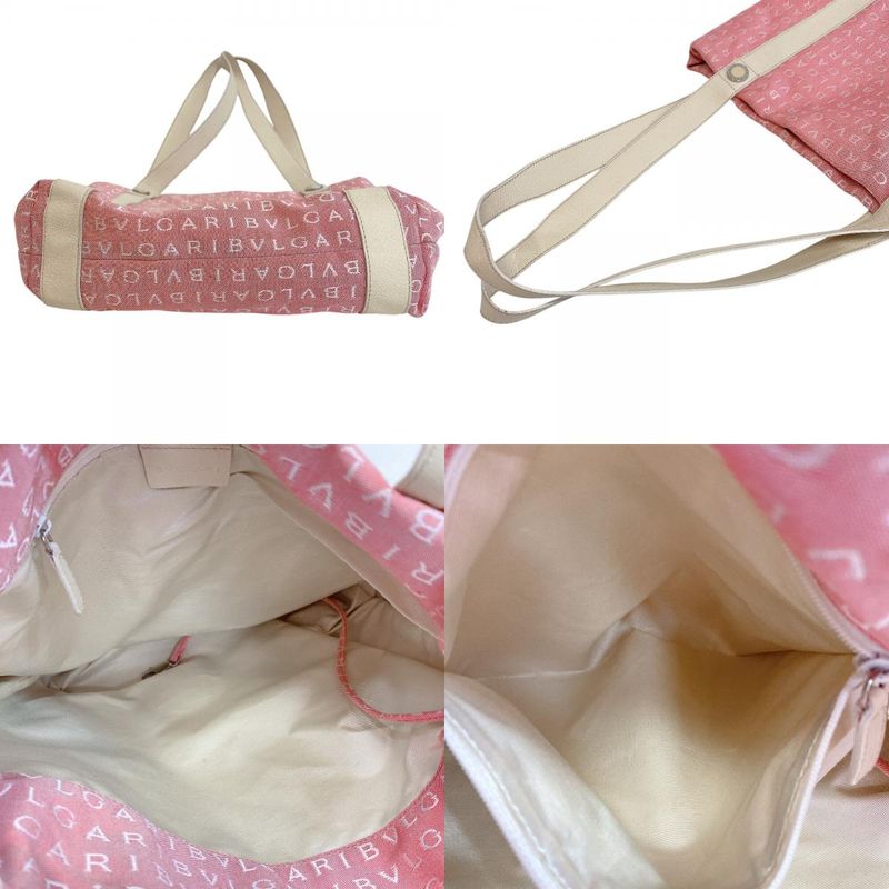 Bvlgari Logo Mania Canvas Tote Pink