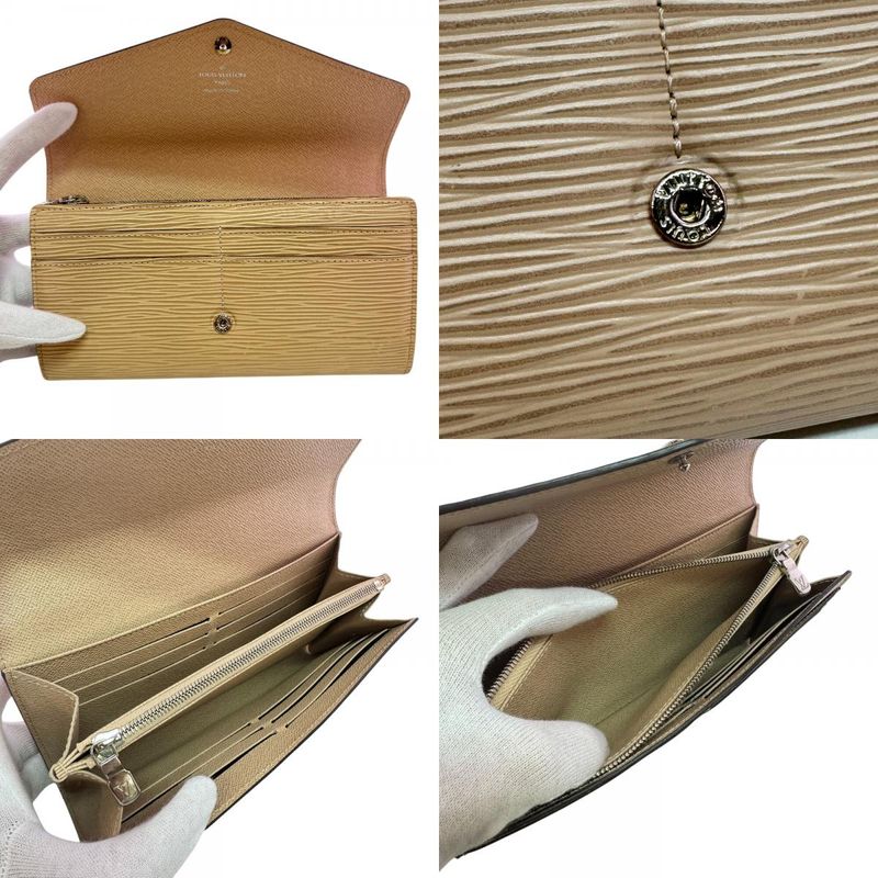 Louis Vuitton Flap Bifold Portefeuille Sarah Epi Leather Wallet Beige