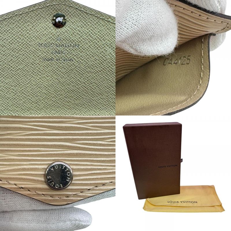 Louis Vuitton Flap Bifold Portefeuille Sarah Epi Leather Wallet Beige