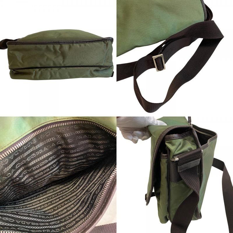 Prada Messenger Bag Crossbody Logo Triangle Plate Nylon Car Key
