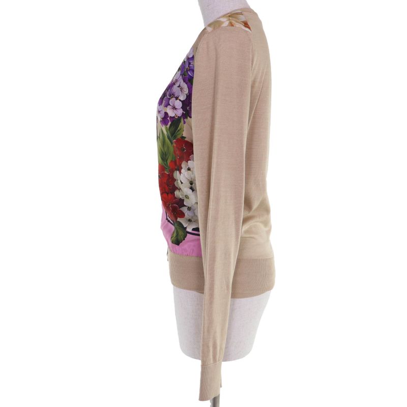 Dolce & Gabbana Silk Floral Print Knit Cardigan Top Ensemble Multicolor 40