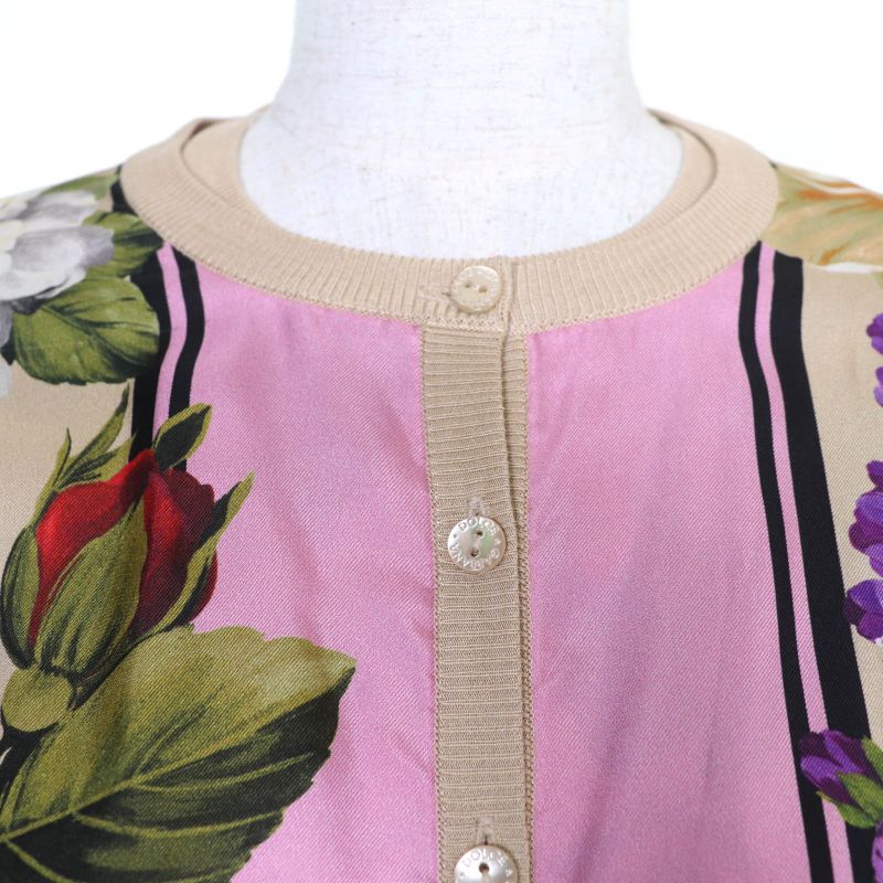 Dolce & Gabbana Silk Floral Print Knit Cardigan Top Ensemble Multicolor 40