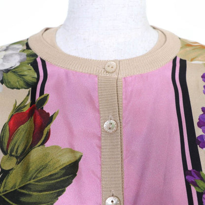 Dolce & Gabbana Silk Floral Print Knit Cardigan Top Ensemble Multicolor 40