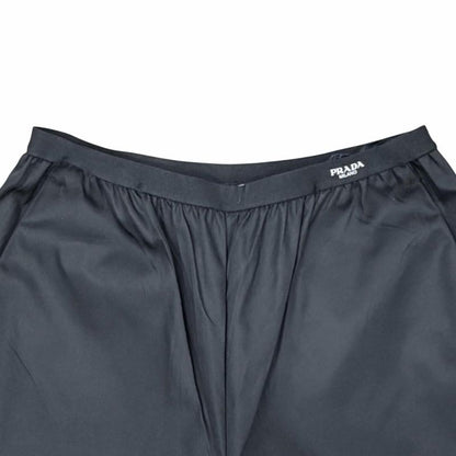 Prada Re-Nylon Logo Long Pants Wide Black
