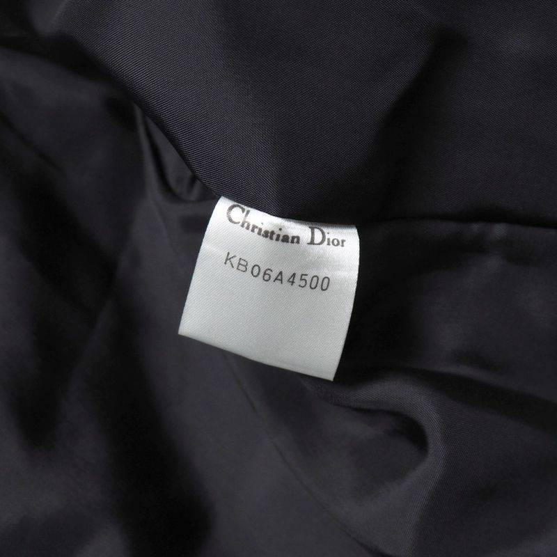 Dior Vintage Collarless Jacket 9 CD Button Angora Blend Wool
