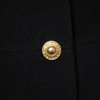 Dior Vintage Collarless Jacket 9 CD Button Angora Blend Wool