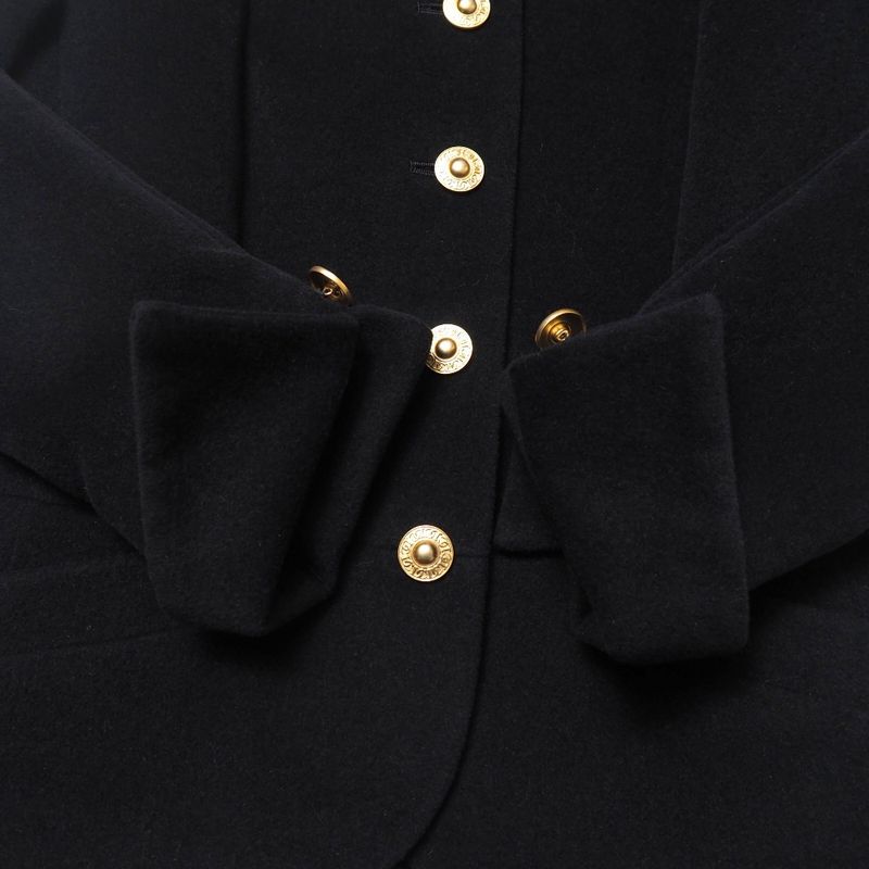 Dior Vintage Collarless Jacket 9 CD Button Angora Blend Wool