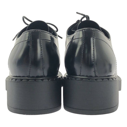 Prada Brushed Leather Lace Up Loafers 40 Black