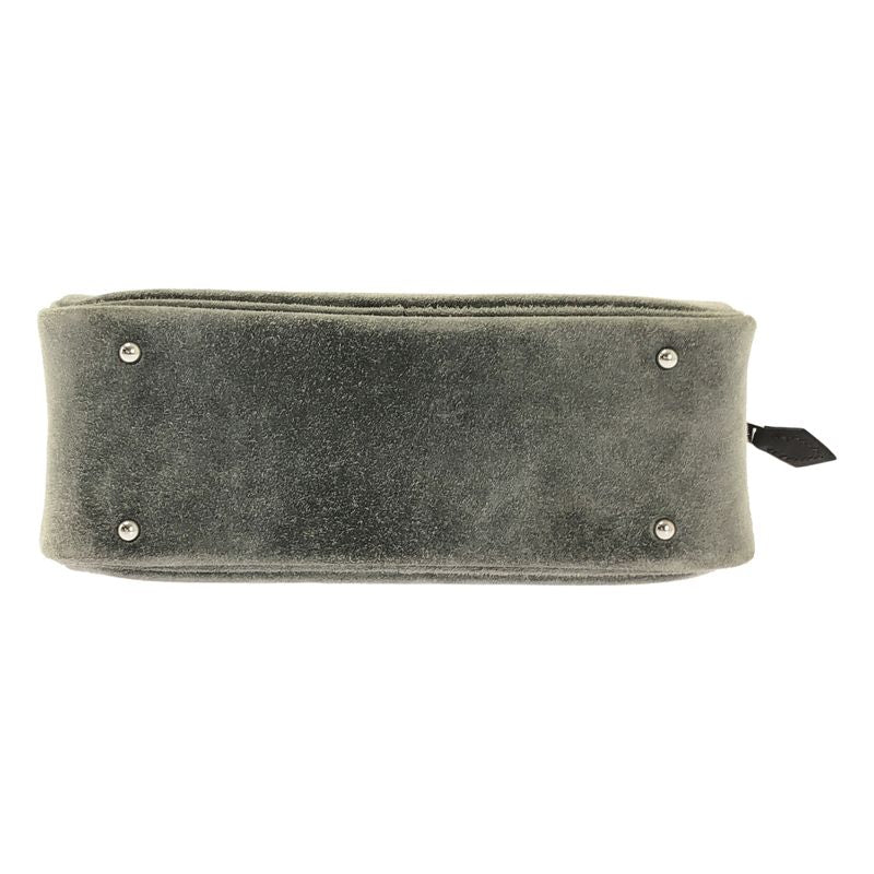 Hermes Mini Plume 20 Suede Handbag Gray