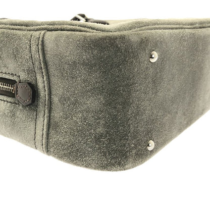 Hermes Mini Plume 20 Suede Handbag Gray