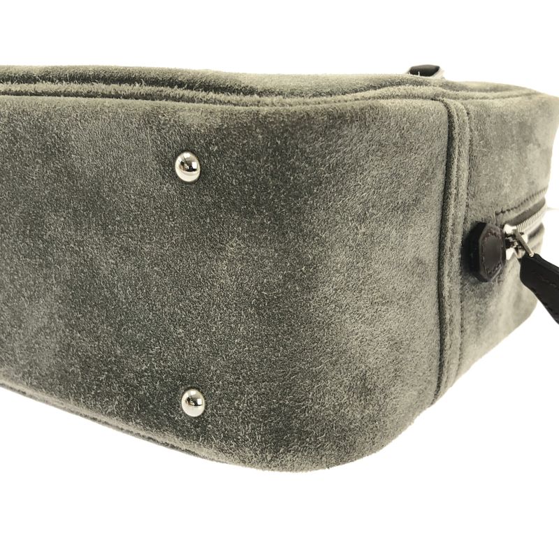 Hermes Mini Plume 20 Suede Handbag Gray