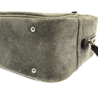 Hermes Mini Plume 20 Suede Handbag Gray