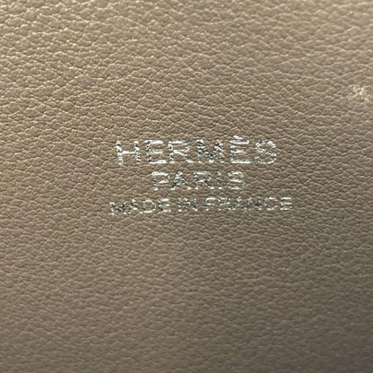 Hermes Mini Plume 20 Suede Handbag Gray