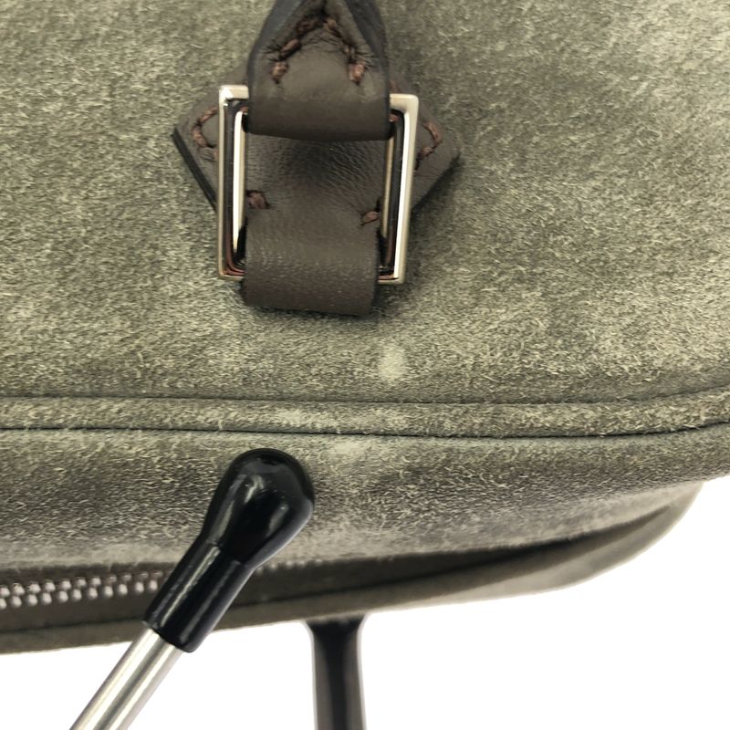 Hermes Mini Plume 20 Suede Handbag Gray