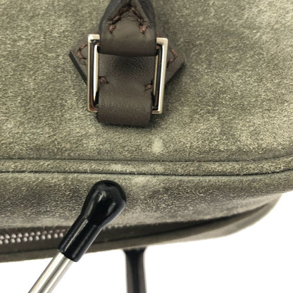 Hermes Mini Plume 20 Suede Handbag Gray