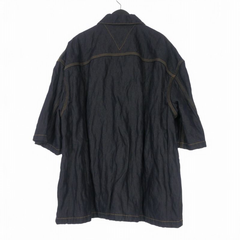 Bottega Veneta Daniel Lee Era Denim Twill Metal Button Shirt Short Sleeve 46