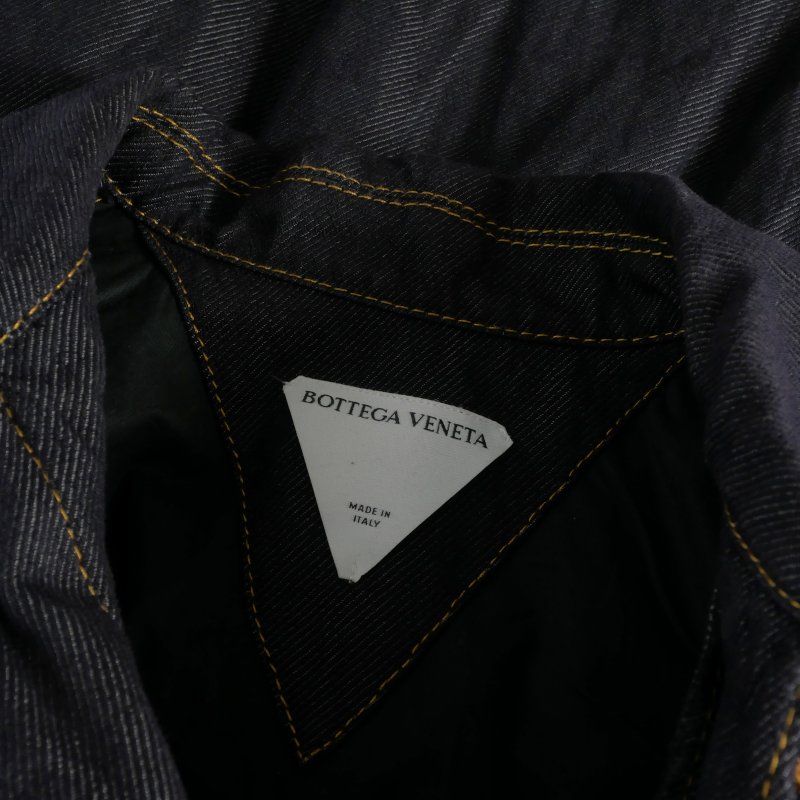 Bottega Veneta Daniel Lee Era Denim Twill Metal Button Shirt Short Sleeve 46