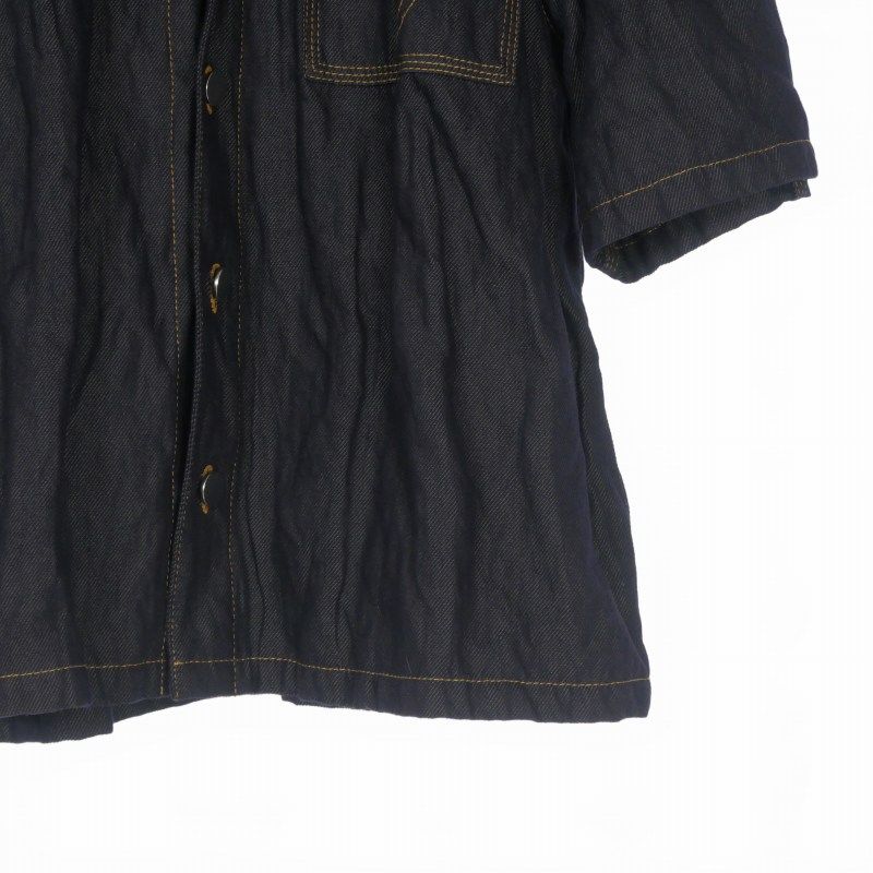 Bottega Veneta Daniel Lee Era Denim Twill Metal Button Shirt Short Sleeve 46