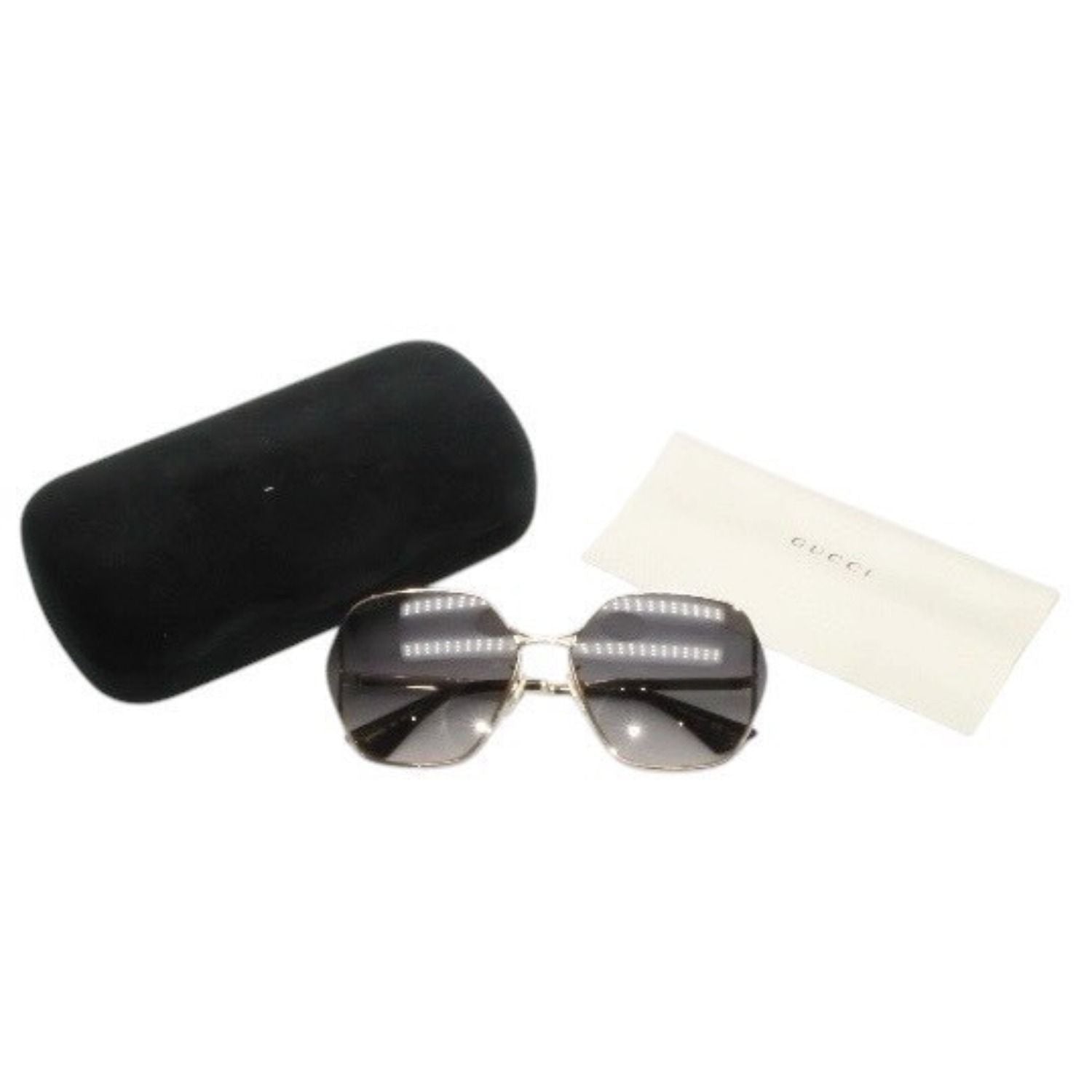 Gucci Sunglasses Eyewear 63 Gold Gray Metal Acetate