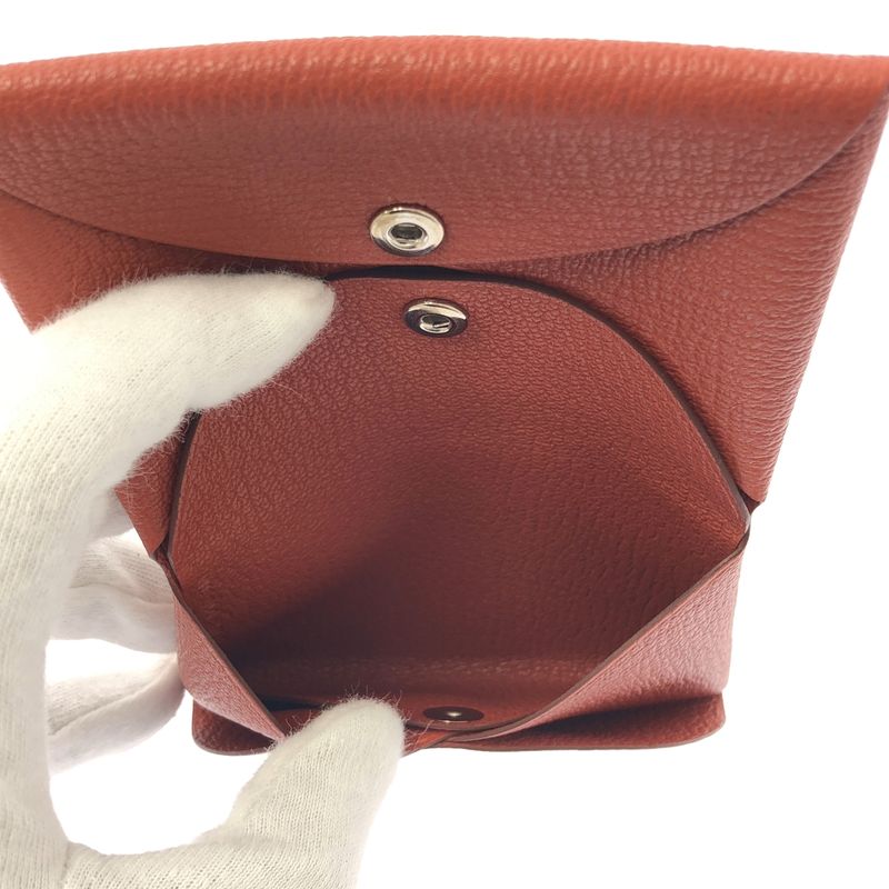 Hermes Calvi Duo Veau Epsom Coin Case Wallet Brick