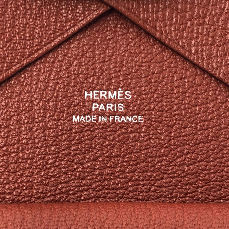 Hermes Calvi Duo Veau Epsom Coin Case Wallet Brick