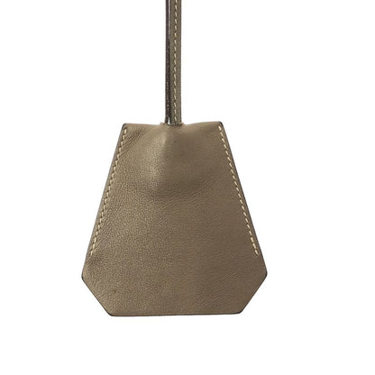 Hermes Leather Logo Clochette Necklace Brown