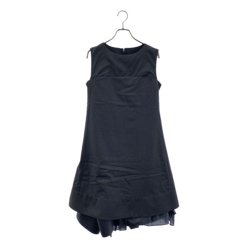 Celine Silk Pleated Layered Volume Dress 36 Gray