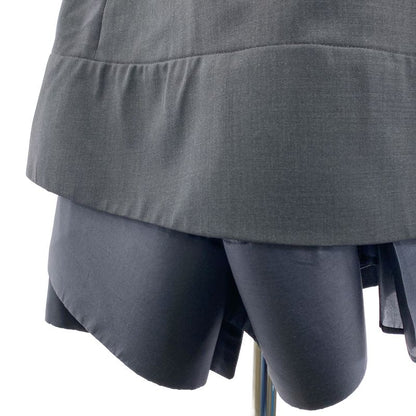 Celine Silk Pleated Layered Volume Dress 36 Gray