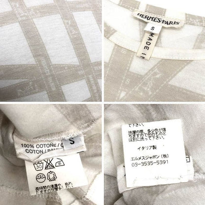 Hermes Short Sleeve T-Shirt S White Bolduc Pattern Martin Margiela Era Cotton