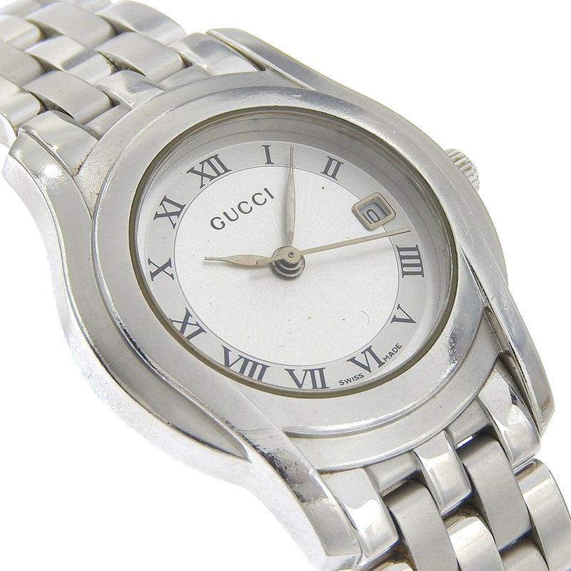 Gucci Stainless Steel Quartz Analog Display Silver Dial Watch
