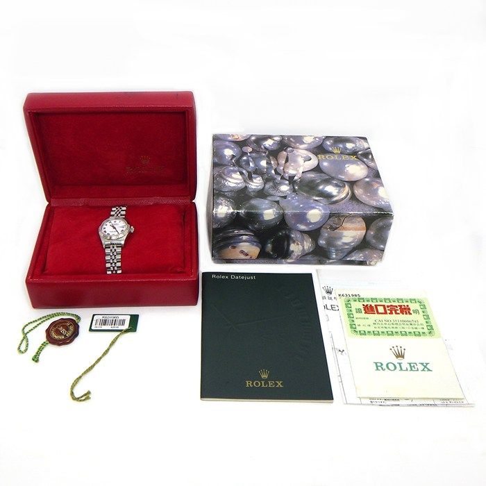 Rolex Watch Datejust Number Date White Dial Roman Index Full Ted Bezel Jubilee