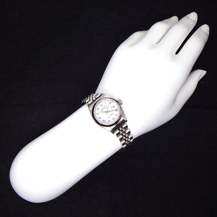 Rolex Watch Datejust Number Date White Dial Roman Index Full Ted Bezel Jubilee