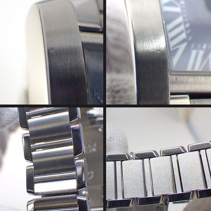 Cartier Watch Tank Francaise SM Square Blue Shell Dial Roman Index SS Quartz