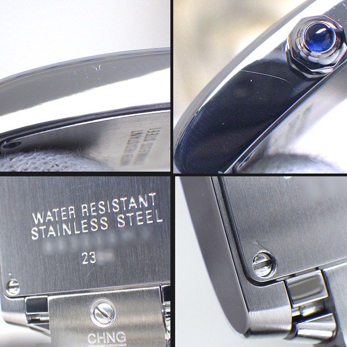 Cartier Watch Tank Francaise SM Square Blue Shell Dial Roman Index SS Quartz