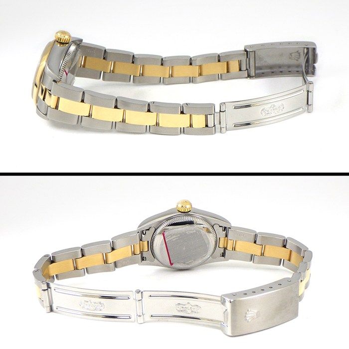 Rolex Watch Oyster Perpetual Luminous Index Hands Silver Dial 18k Yellow Gold
