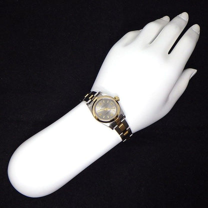 Rolex Watch Oyster Perpetual Luminous Index Hands Silver Dial 18k Yellow Gold