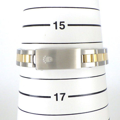 Rolex Watch Oyster Perpetual Luminous Index Hands Silver Dial 18k Yellow Gold