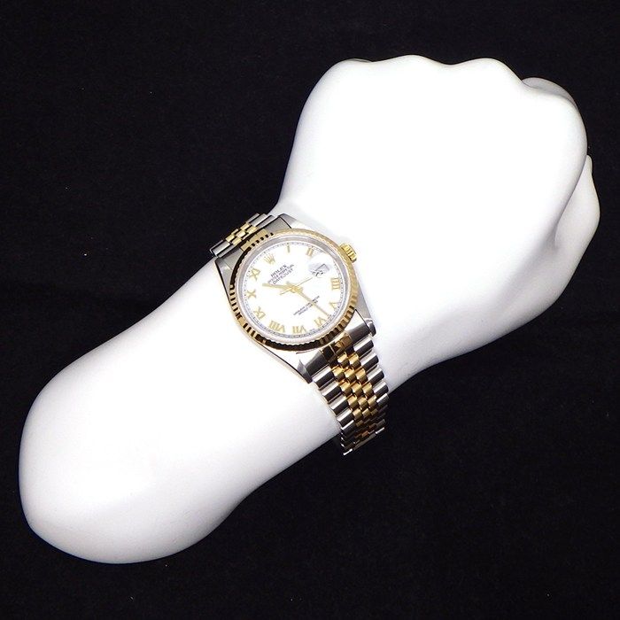 Rolex Watch Datejust P No White Dial Roman Index Full Ted Bezel Jubilee