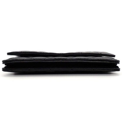 Chanel Quilted Classic Chain Wallet Black Gold Lambskin Silver