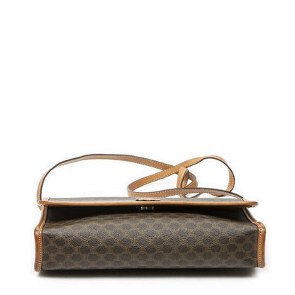 Celine Vintage Flap Crossbody Brown Macadam Canvas