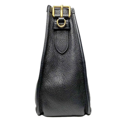 Prada Vitello Daino Shoulder Bag Black Gold Logo