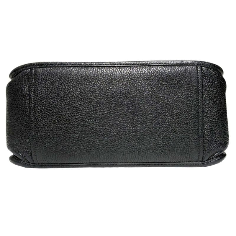 Prada Vitello Daino Shoulder Bag Black Gold Logo